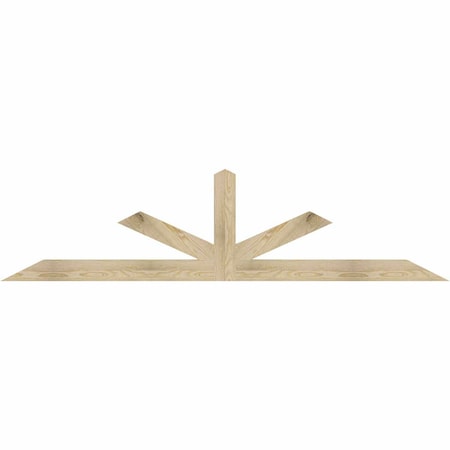 Ekena Millwork Saratoga Rough Sawn Timber Gable Bracket, Douglas Fir, 84"W x 21"H x 2"D x 4"F, 6/12 Pitch GBW084X21X0204SAR00RDF